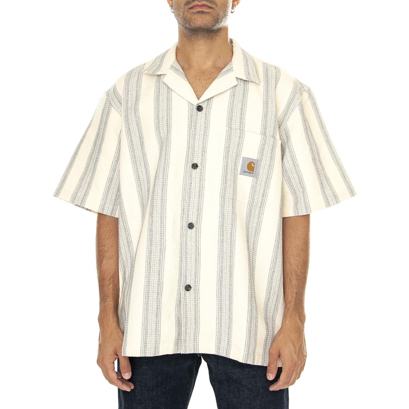 S/S Dodson Shirt Dodson Stripe, Natural - Camicia Maniche Corte Uomo Multicolore I033687.2A2XX  CARHARTT WIP 