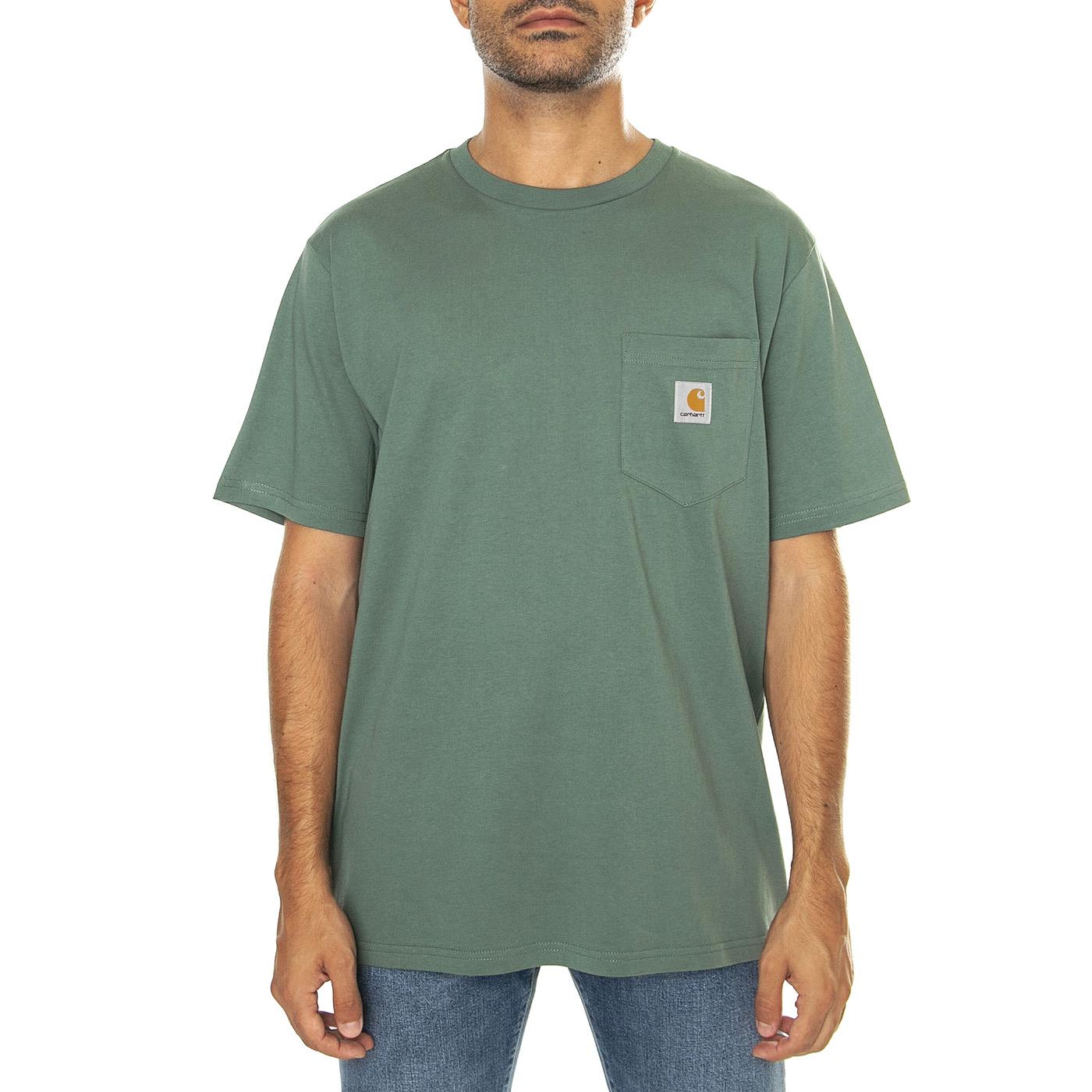 S/S Pocket T-Shirt Duck Green - Maglietta Girocollo Uomo Verde I030434.29NXX  CARHARTT WIP 