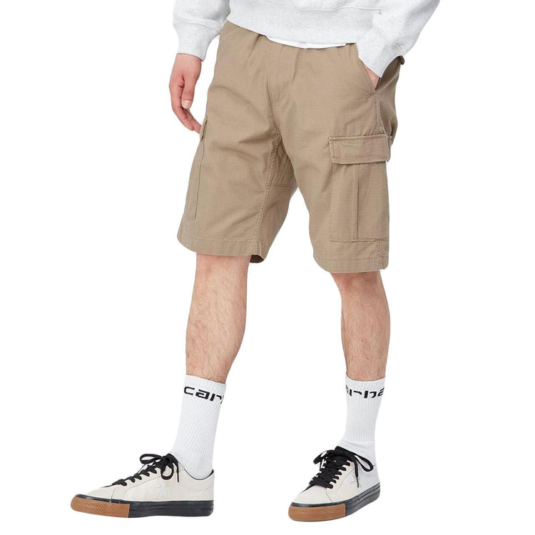 AVIATION SHORT LEATHER / RINSED - Bermuda Uomo Beige I028245-8Y02 . CARHARTT WIP 