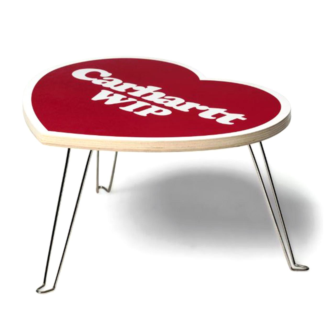 Heart Folding Table Scarlet / White - Tavolino con Logo e Gambe Pieghevoli Rosso I035830.3FXXX  CARHARTT WIP 