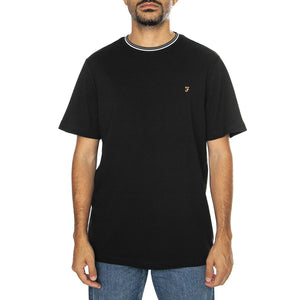 Alvin Tipped Tee Black - Maglietta Girocollo Uomo Nera F4KFE069-010  FARAH 