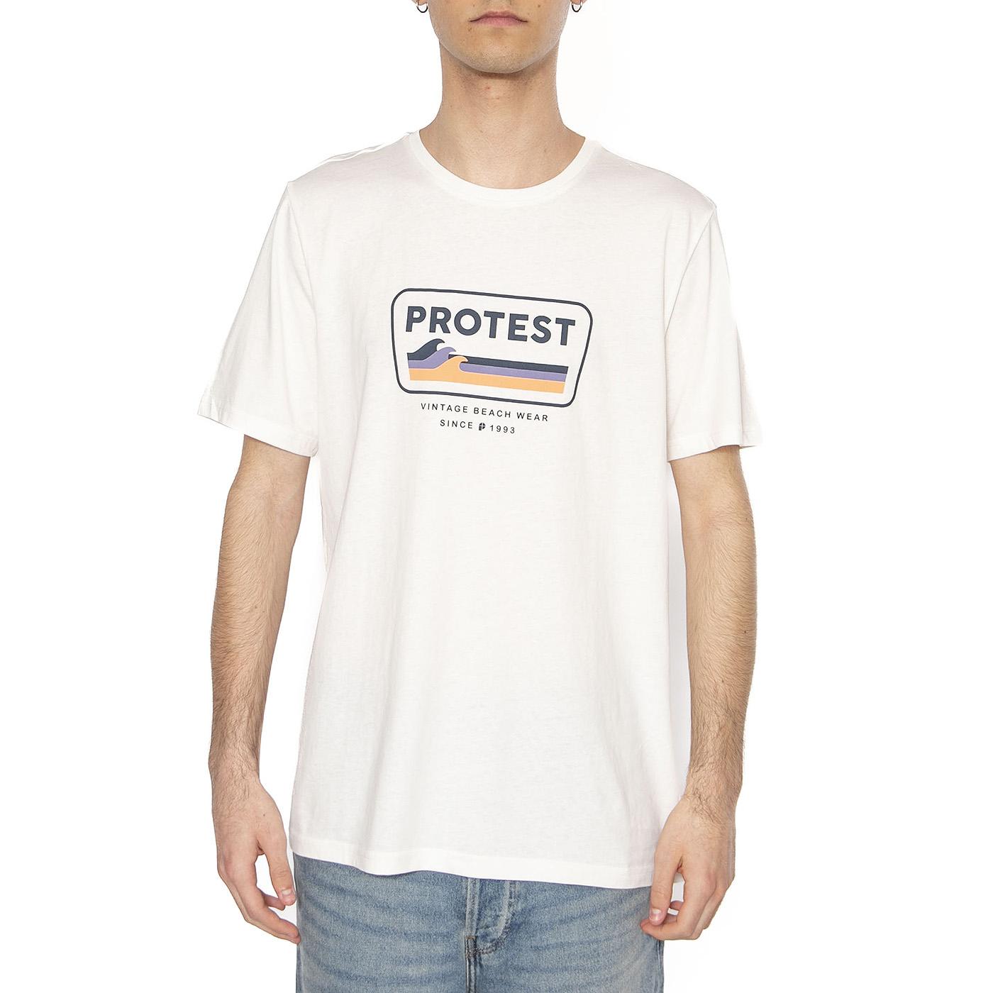 Caarlo Sseashell / Off White Maglietta Girocollo Uomo Bianca 1711421-401  PROTEST 