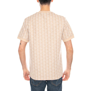 T-shirt Slim Fit Monogramma Jacquard - Polo Uomo Beige con Logo Lacoste TH1197 8GI LACOSTE 