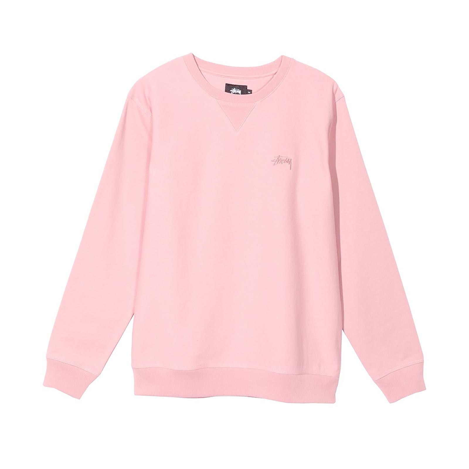 STOCK LS TERRY CREW PINK 118269-PINK  STUSSY 
