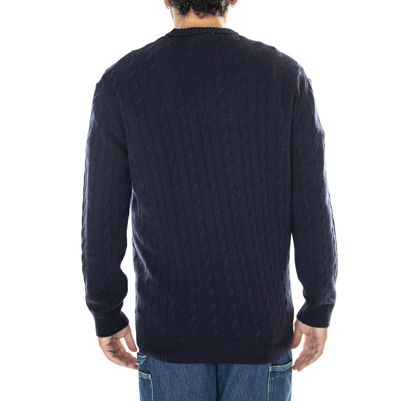 Pullover AH8566-166 Blue - Maglione Girocollo Uomo Blu AH8566-166  LACOSTE 