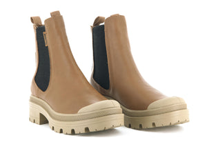 Pallabase Chelsea Leather Dear Brown - Scarpe Stringate Profilo Alto Donna Marroni PAS97970-252-M  PALLADIUM 