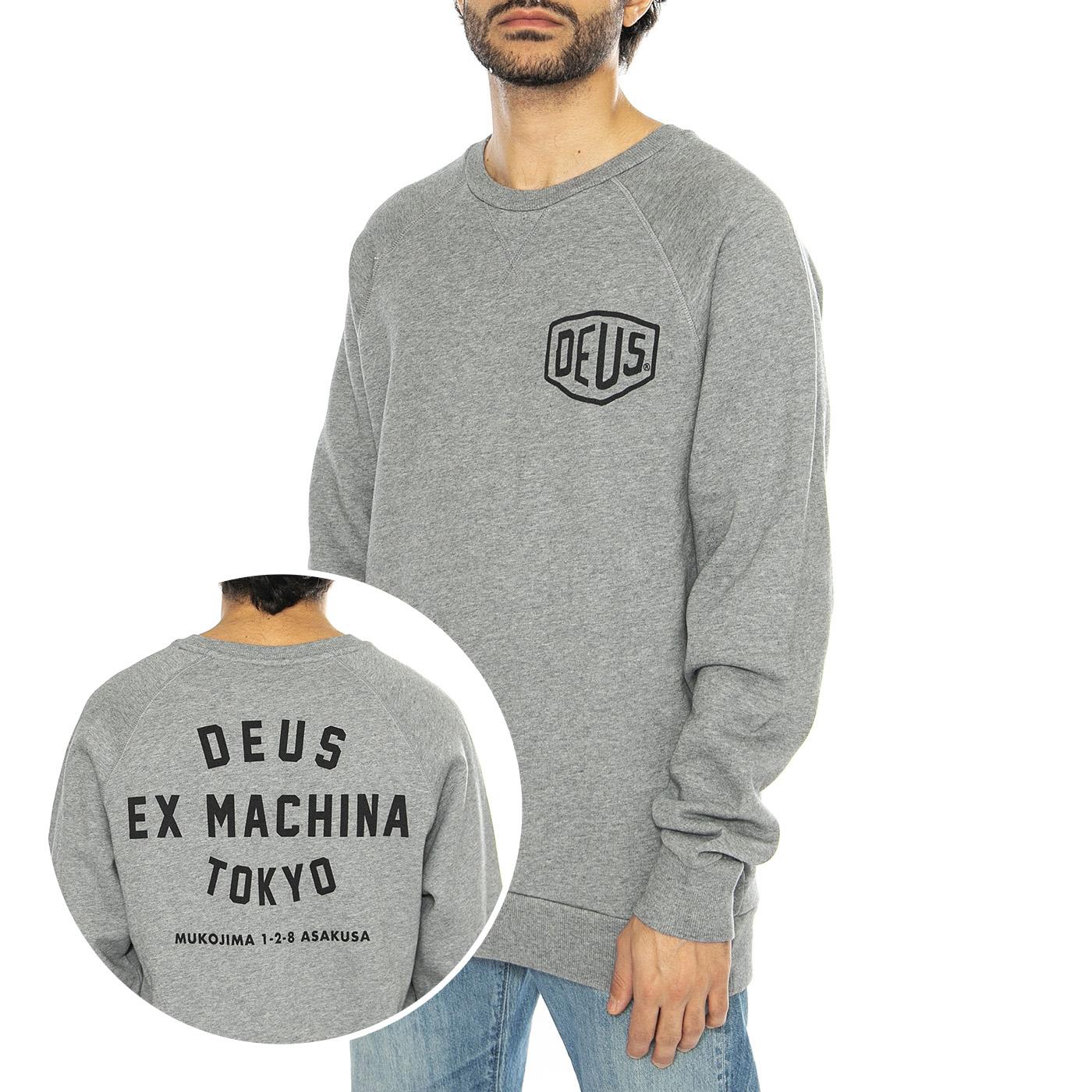 Tokyo Address Crew Grey Marle - Felpa Girocollo Uomo Grigia T_DMW48259E  DEUS EX MACHINA 