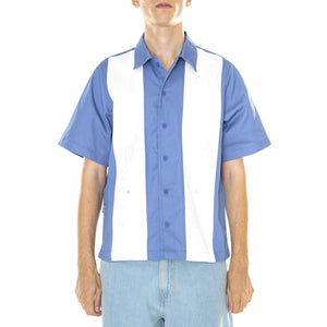 M' GZA Shirt Sky Blue / White - Camicia Maniche Corte Uomo Blu / Bianca / Multicolore S23SGZA-SKY  USUAL 