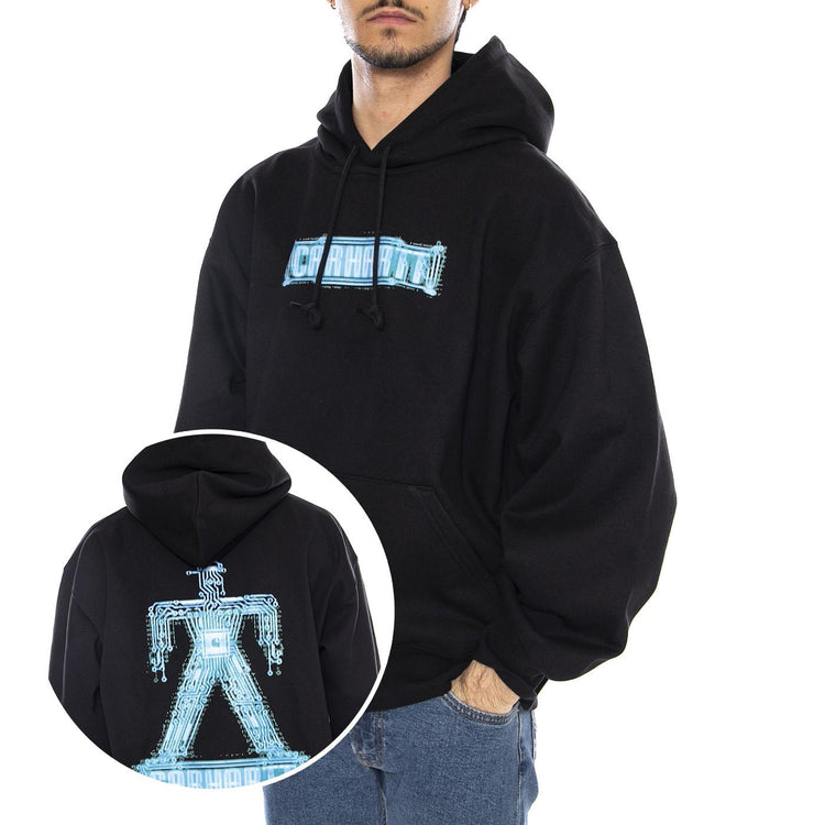 Hooded Electric Boogie Sweat Black- Felpa con Cappuccio Uomo Nera I035610.89XX  CARHARTT WIP 