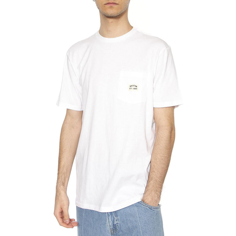 Woodburn S/S Tlrt Pkt Tee - Maglietta Girocollo Uomo Bianca 17084-WHITE  BRIXTON 