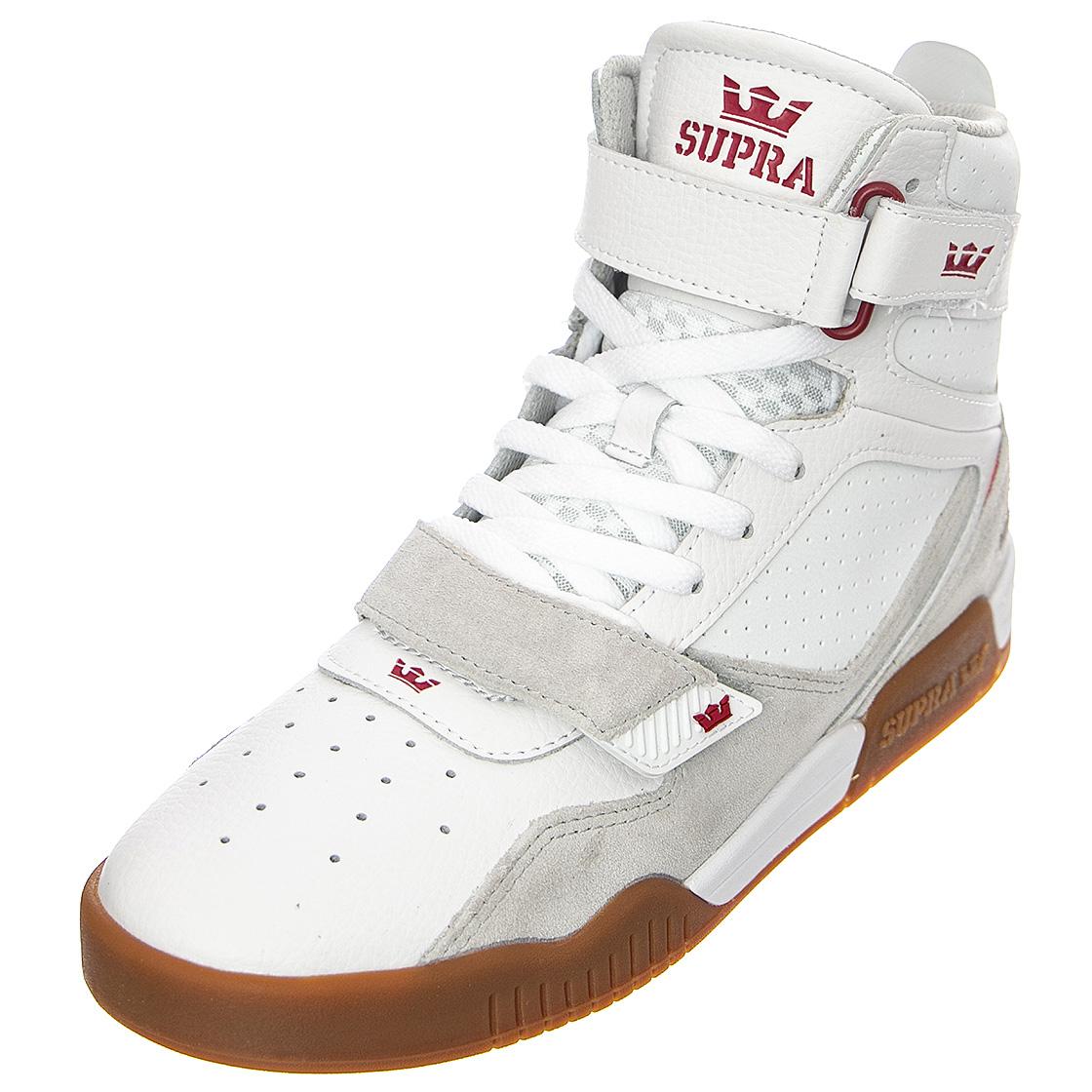 Breaker - Scarpe Stringate Profilo Alto Uomo Bianche / Rosa / Gum BREAKER White/Rose-Gum  SUPRA 