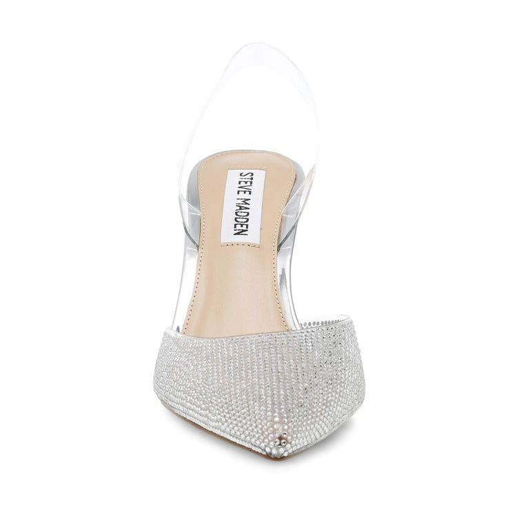 Lucyle Silver Clear Vinyl + Clear Stones - Scarpe Décolleté Donna Bianco / Argento SMSLUCYLE-SIL  STEVE MADDEN 