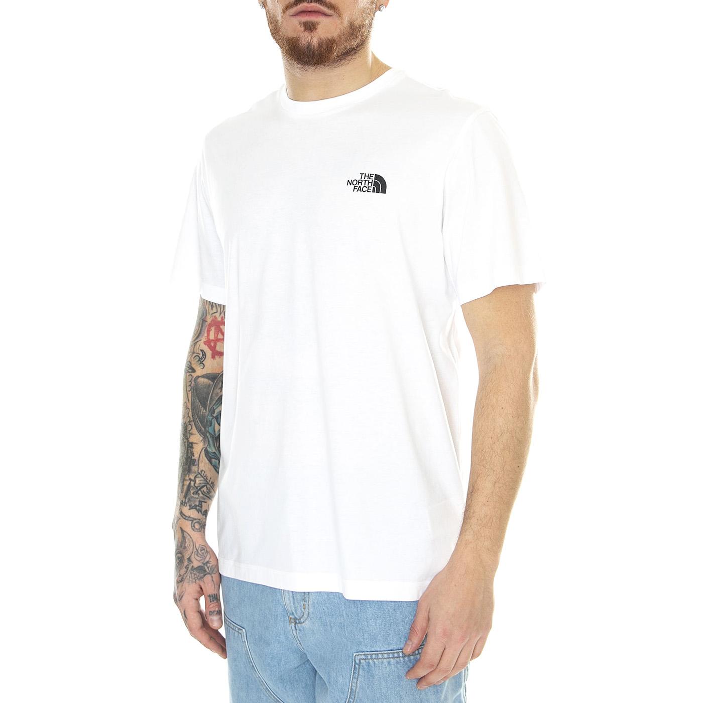 M S/S Simple Dome Tee Tnf White - Maglietta Girocollo Uomo Bianca NF0A87NGFN41  THE NORTH FACE 