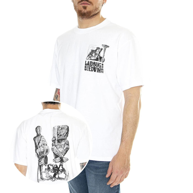 Yusuke Isao Ts White - Maglietta Girocollo Uomo Bianca I033487.02.67.  EDWIN 