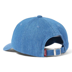 All Star 6 Panel CV Hat - Cappellino con Visiera Denim Jeans Blu HT00799-LBLUE  HUF 