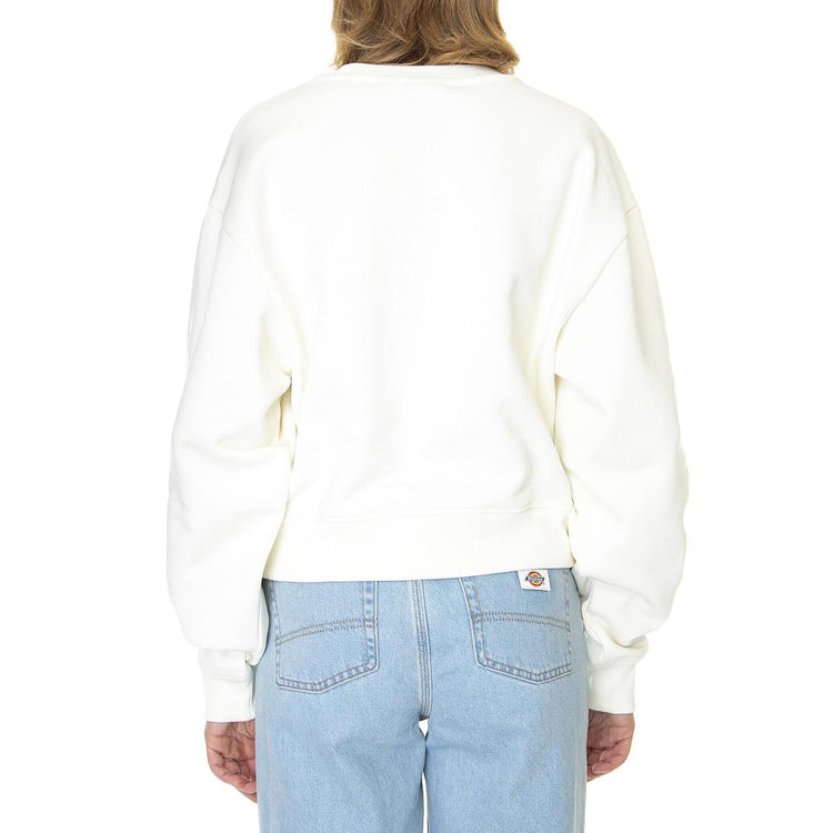 Mixed Up Gingham Crop Crew Marshmallow - Felpa Girocollo Donna Bianca VN0A7RKDFS81  VANS 