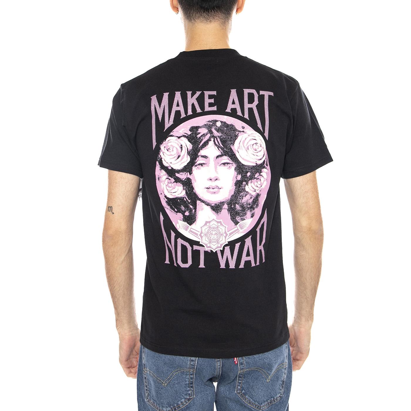 Obey Make Art Not War Tee -- Maglietta Girocollo Uomo Nera 165264062 BLK OBEY 