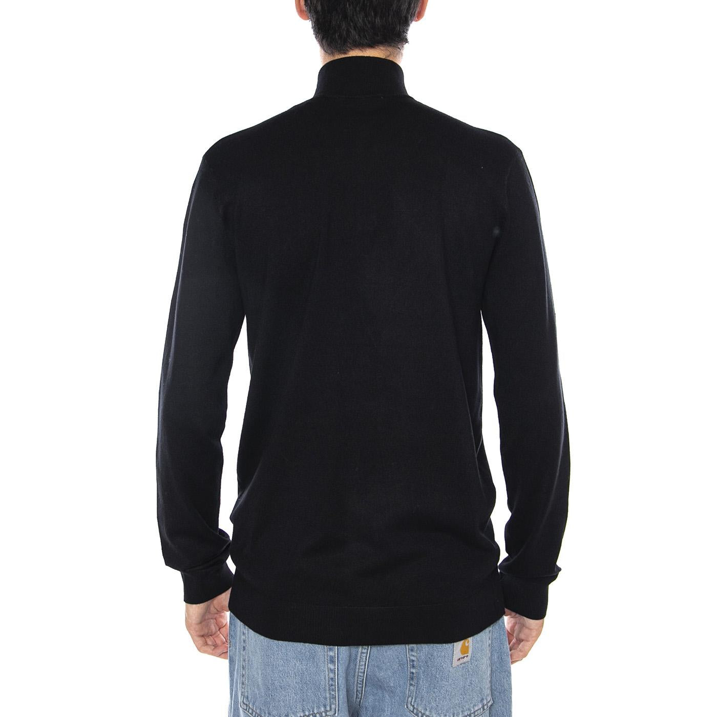 WYLER Life Reg 14 Half Zip Knit Noos Black - Maglione Collo Alto con Zip Uomo Nero 22021264-3766307 . ONLY & SONS 