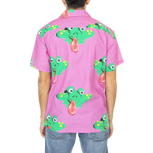 Frogman Woven S SS Wild Rose Multi - Camicia Maniche Corte Uomo Viola 181210376-ROS  OBEY 