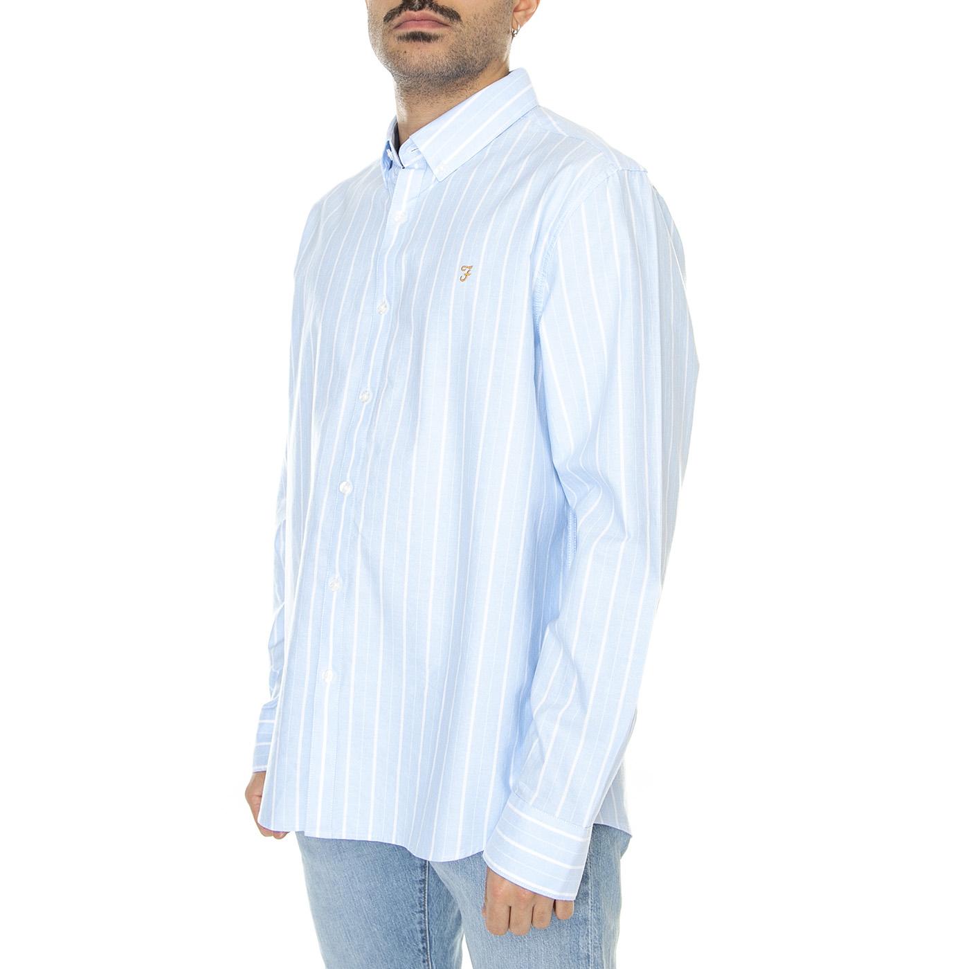 M' Brewer Wide Stripe - Camicia Uomo Blu F4WSD027-468  FARAH 