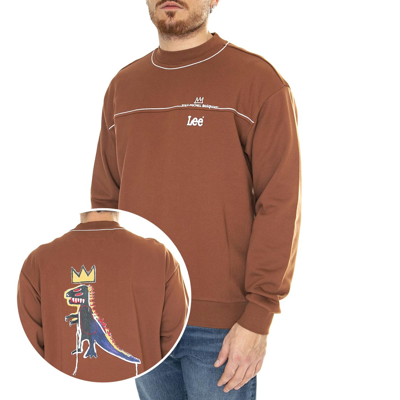 JMB Preinted Sweatshirt Nutshell Brown - Felpa Girocollo Uomo Marrone 112359246  LEE 