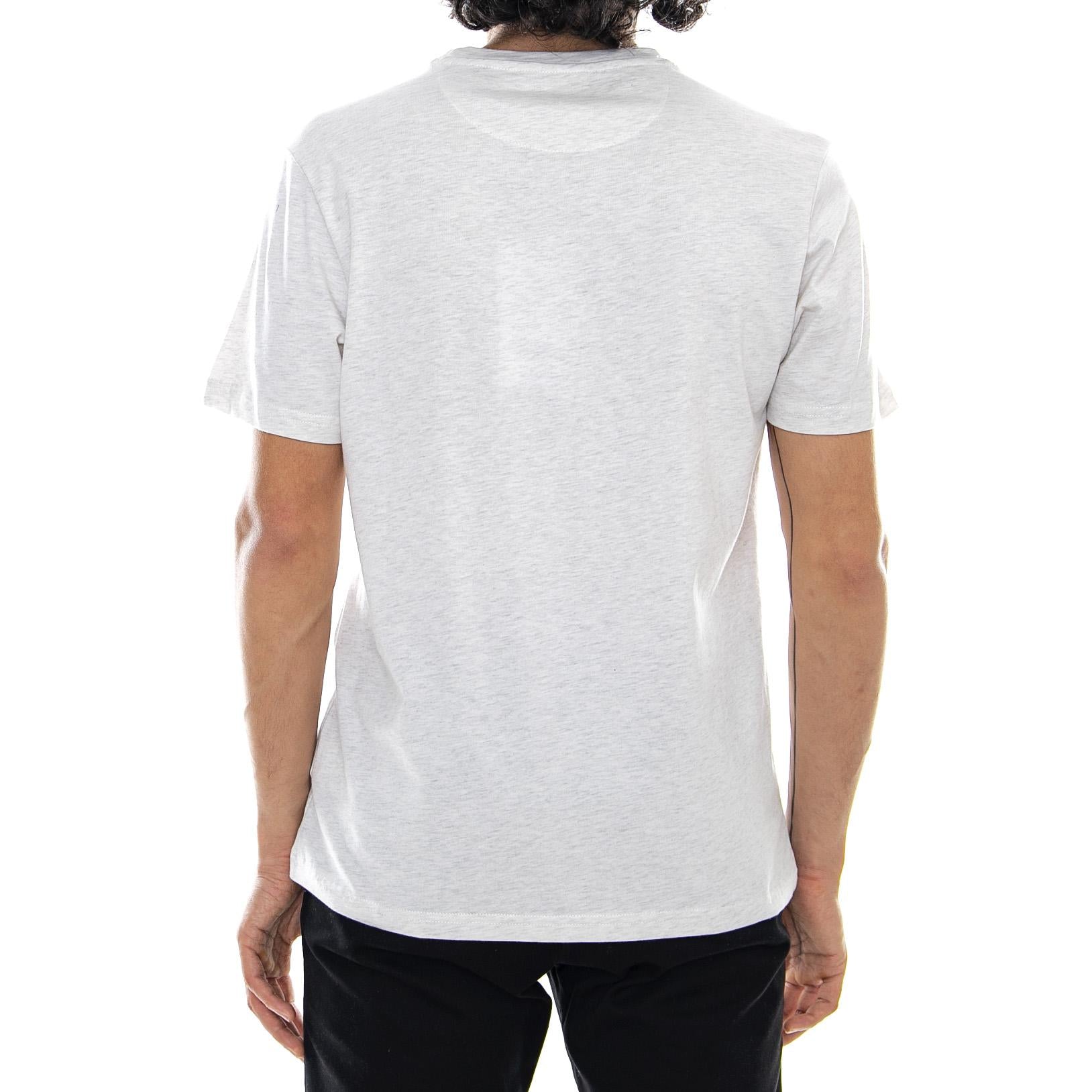 Denny Slim Marl - Chalk White - Maglietta Girocollo Uomo Bianca F4KS70X3-110  FARAH 