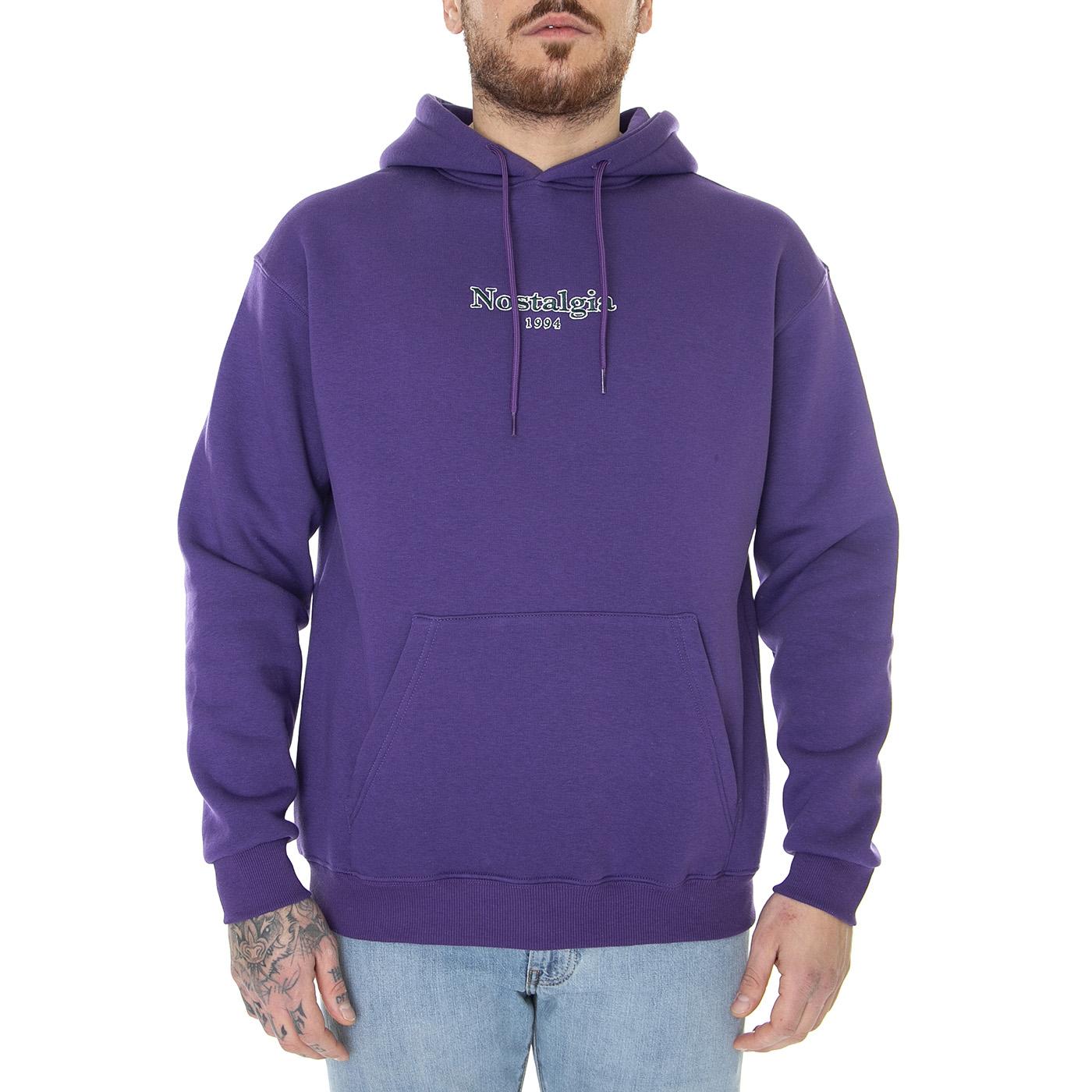 Nos Outline Hoodie Purple - Felpa con Cappuccio Uomo Viola W22H-OUTLINE-PRP  USUAL 