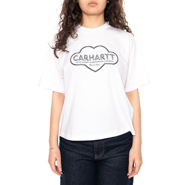W' S/S Cloud Heart T-Shirt White - Maglietta Girocollo Donna Bianca I036380 02XX CARHARTT WIP 
