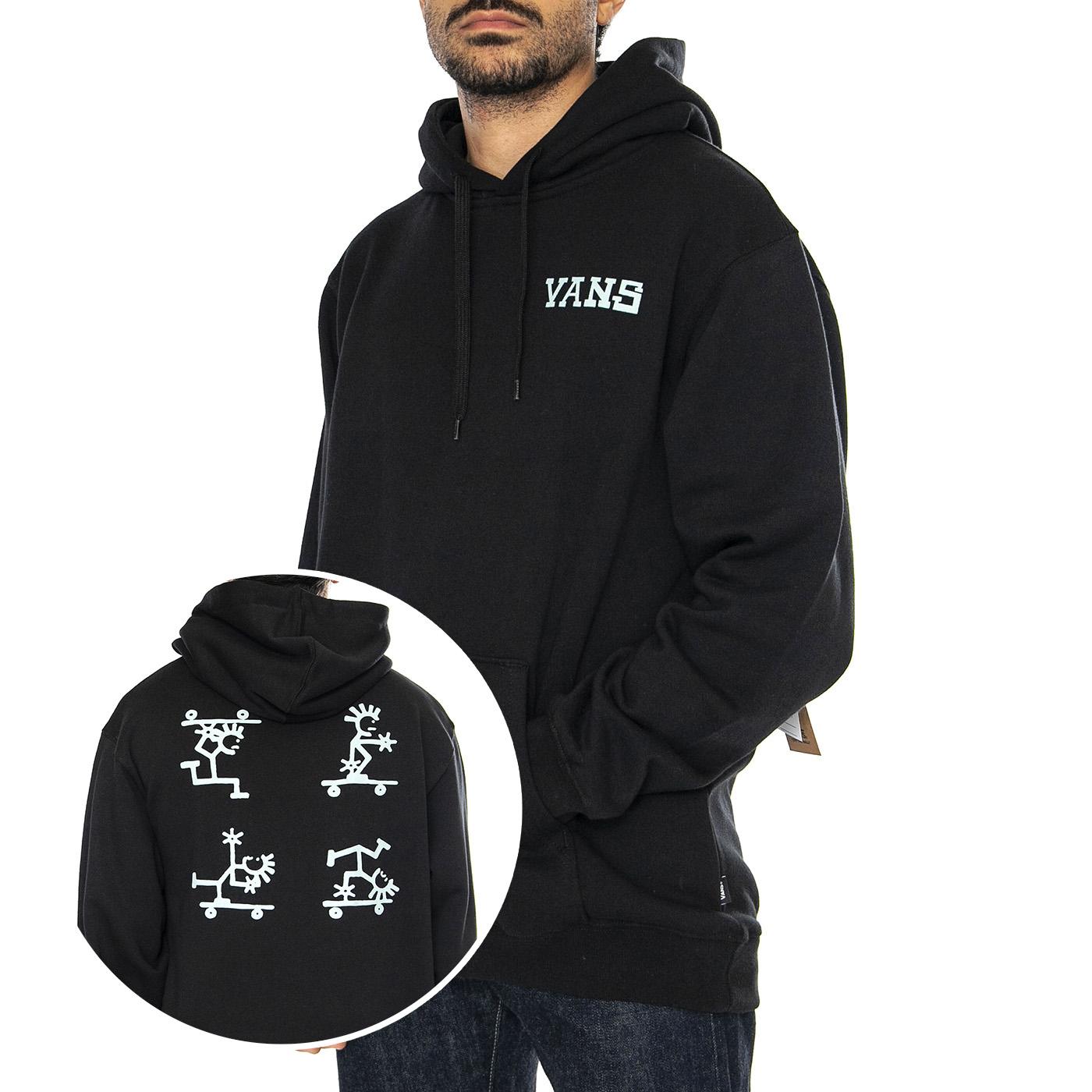 Mini Sk8 Loose Po Black - Felpa con Cappuccio Uomo Nera VN000KU7BLK1  VANS 