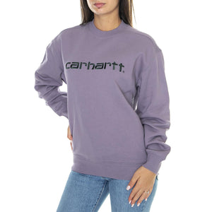 W' Carhartt Sweat Glassy Purple / Discovery Green - Felpa Girocollo Donna Viola I032694.1TFXX  CARHARTT WIP 