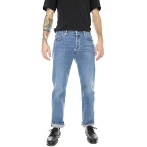 501 Levi's Original Bulldog Mask - Denim Jeans Uomo Blu / Med Indigo / Worn In 00501-3220 . LEVIS 