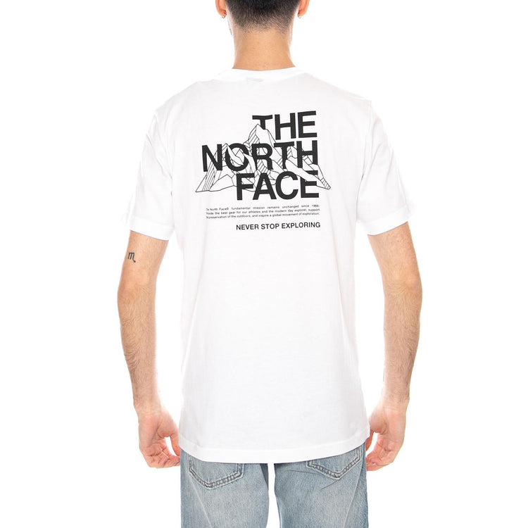 M Mountain Sketch SS Tee - Maglietta Girocollo Uomo Bianca NF0A8EE8 FN41 THE NORTH FACE 