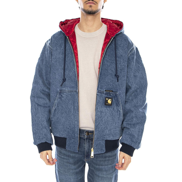 50 Years Anniversary OG Active Jacket Denim Blue / USA Red - Giacca Uomo Blu I035966.3FZ12 . CARHARTT WIP 