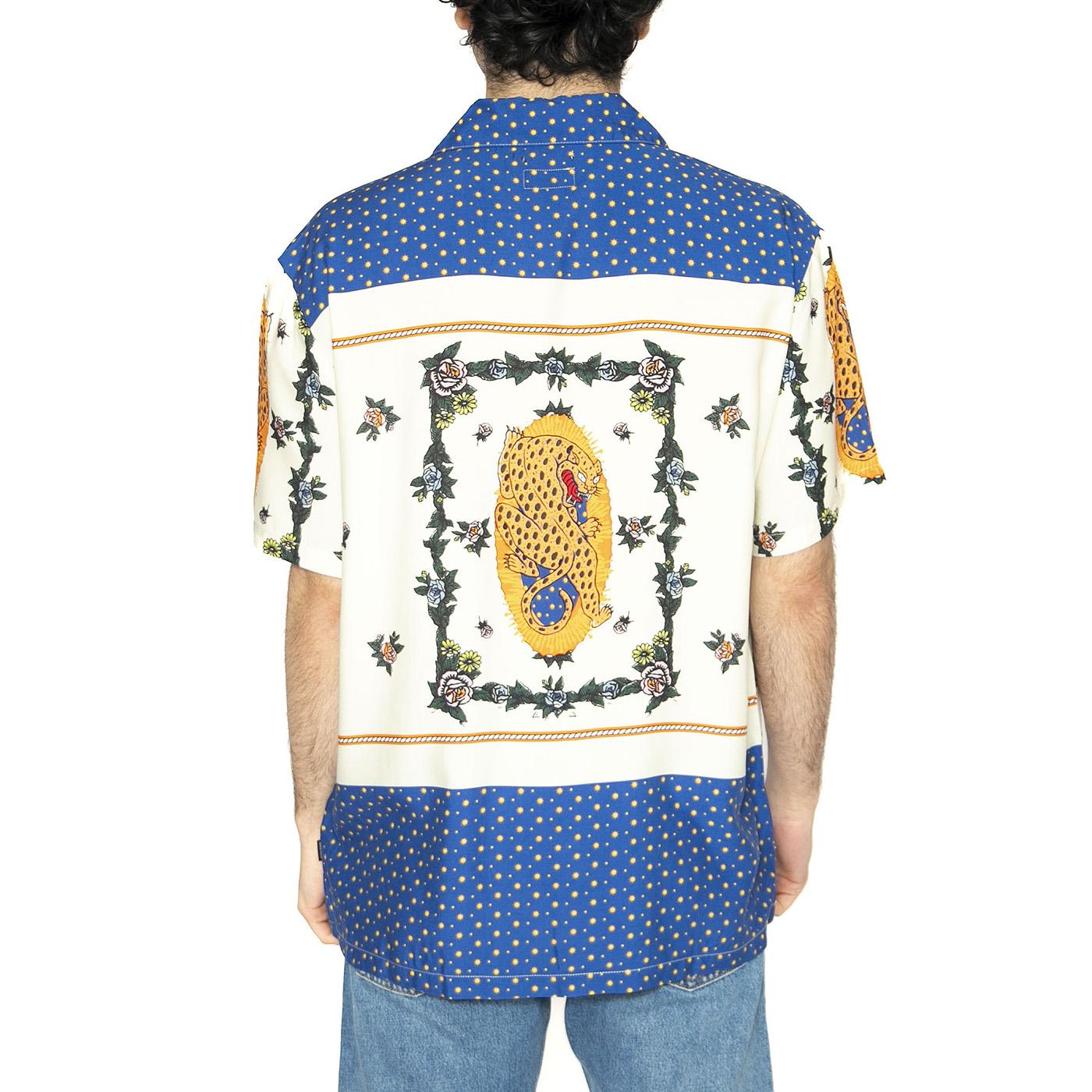 Bunker R Fiesta S/S WVN - Camicia Maniche Corte Uomo Multicolore 01399-MXCJG . BRIXTON 