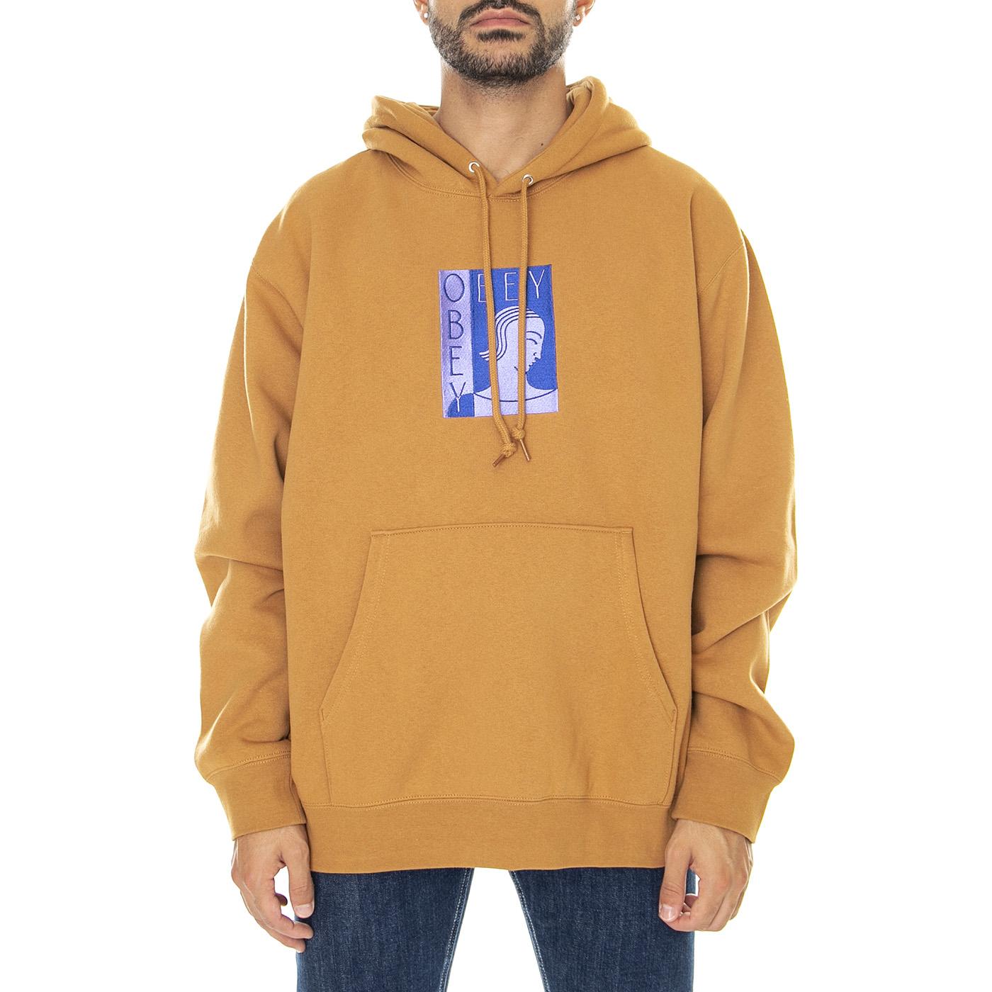 Obey Rio Hood Fleece Brown Sugar - Felpa con Cappuccio Uomo Marrone 112470176-BRS  OBEY 