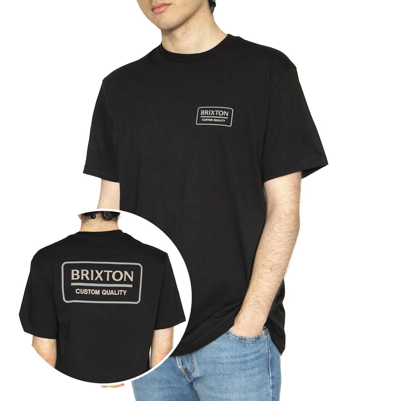 Palme Proper S/S STT - Maglietta Girocollo Uomo Nera 16616-BKOFB  BRIXTON 