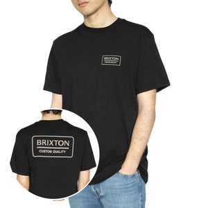 Palme Proper S/S STT - Maglietta Girocollo Uomo Nera 16616-BKOFB  BRIXTON 