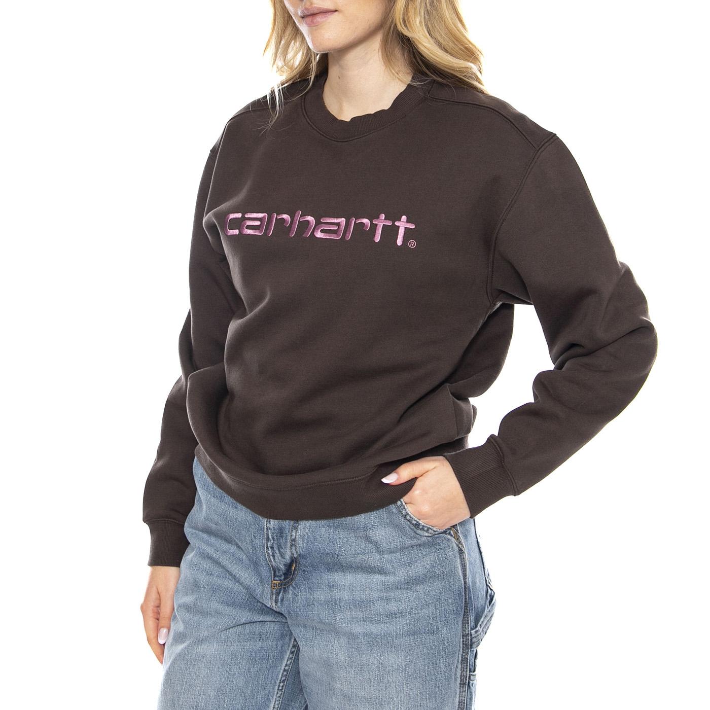 W Carhartt Sweatshirt Vitola / Phlox - Marrone - Felpa Donna I033647_39L_XX . CARHARTT WIP 
