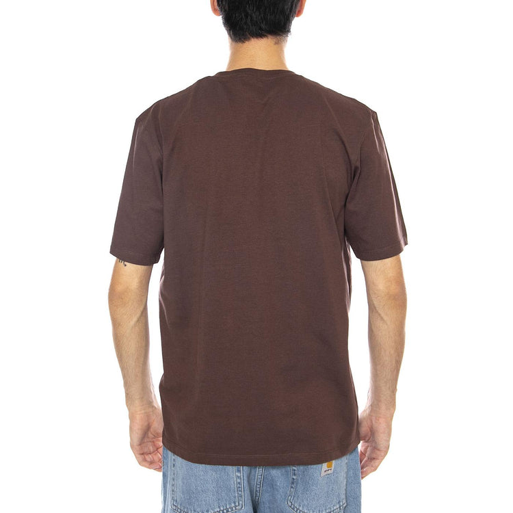Sign Off Tee Mahogany - Maglietta Girocollo Uomo Marrone 112371484  WRANGLER 