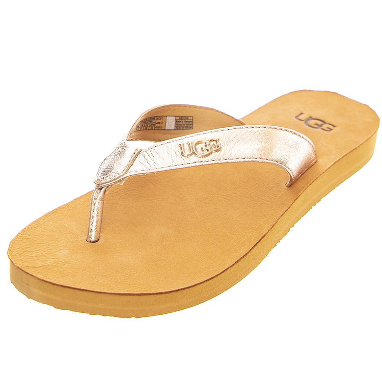 Womens Tawney Logo Rose Gold Metallic Sandals USW 10 UGSTAWLRGMT1119998W  UGG 