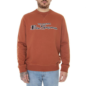 Signature Logo Sweat Sienna - Felpa Girocollo Uomo Marrone 59337-075  BEN SHERMAN 