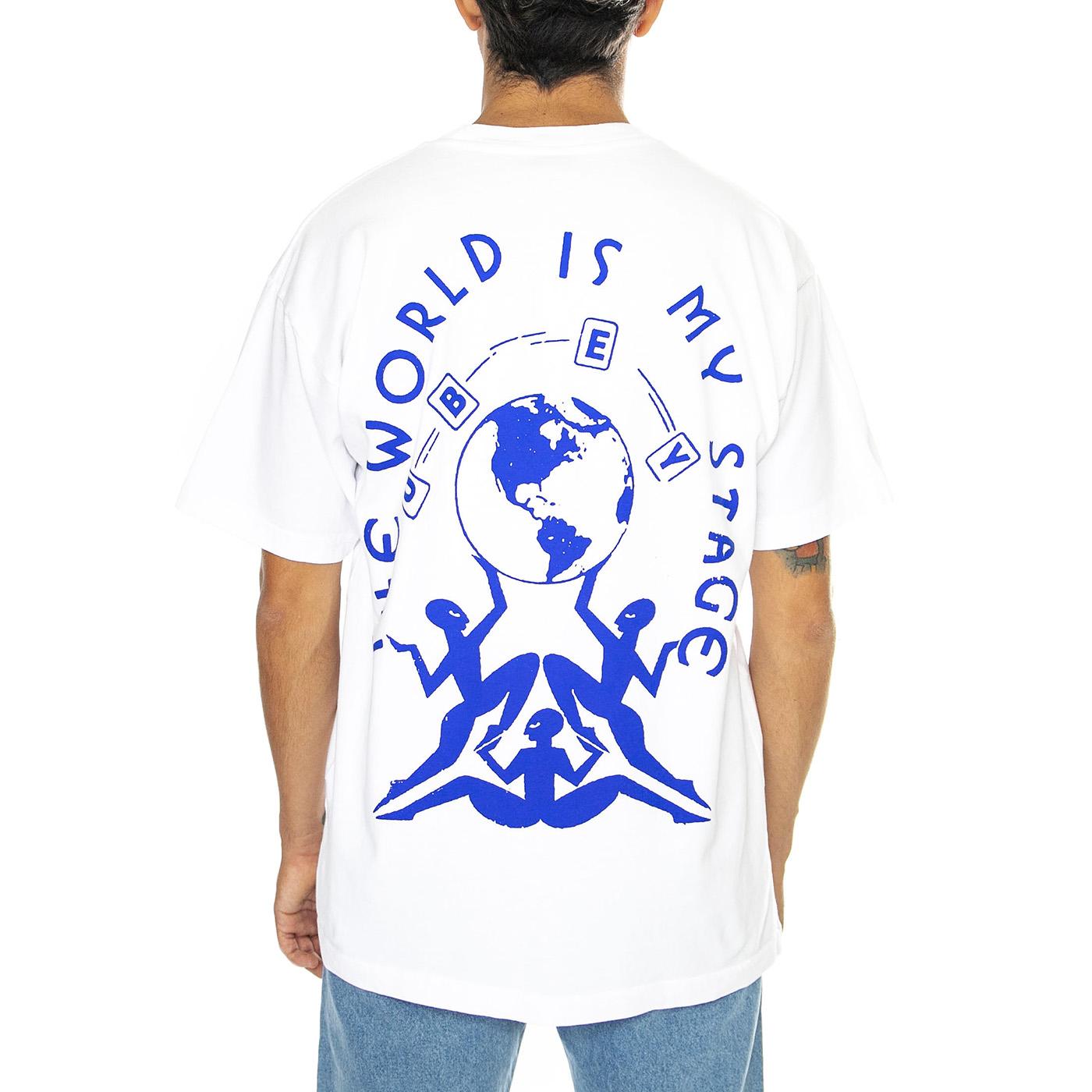 The World Is My Stage Heavy Weight Tee White - Maglietta Girocollo Uomo Bianca 166913924-WHT  OBEY 