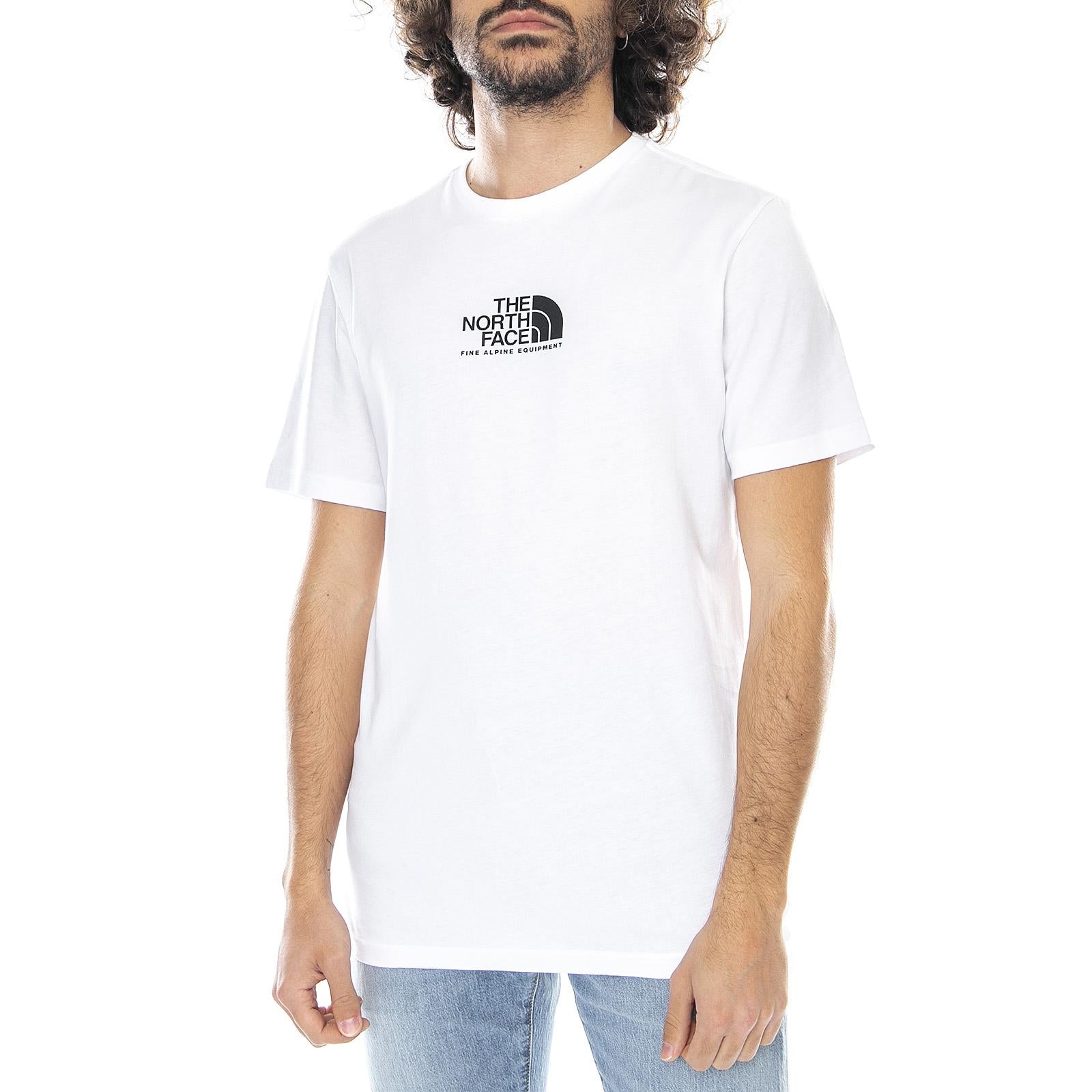 Fine Alp T-Shirt - Tnf White / Tnf Black - Maglietta Girocollo Uomo Bianca NF0A4SZULA91  THE NORTH FACE 