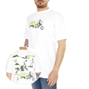 Scene Report White - Maglietta Girocollo Uomo Bianca SCA-TEE-11031  SANTA CRUZ 