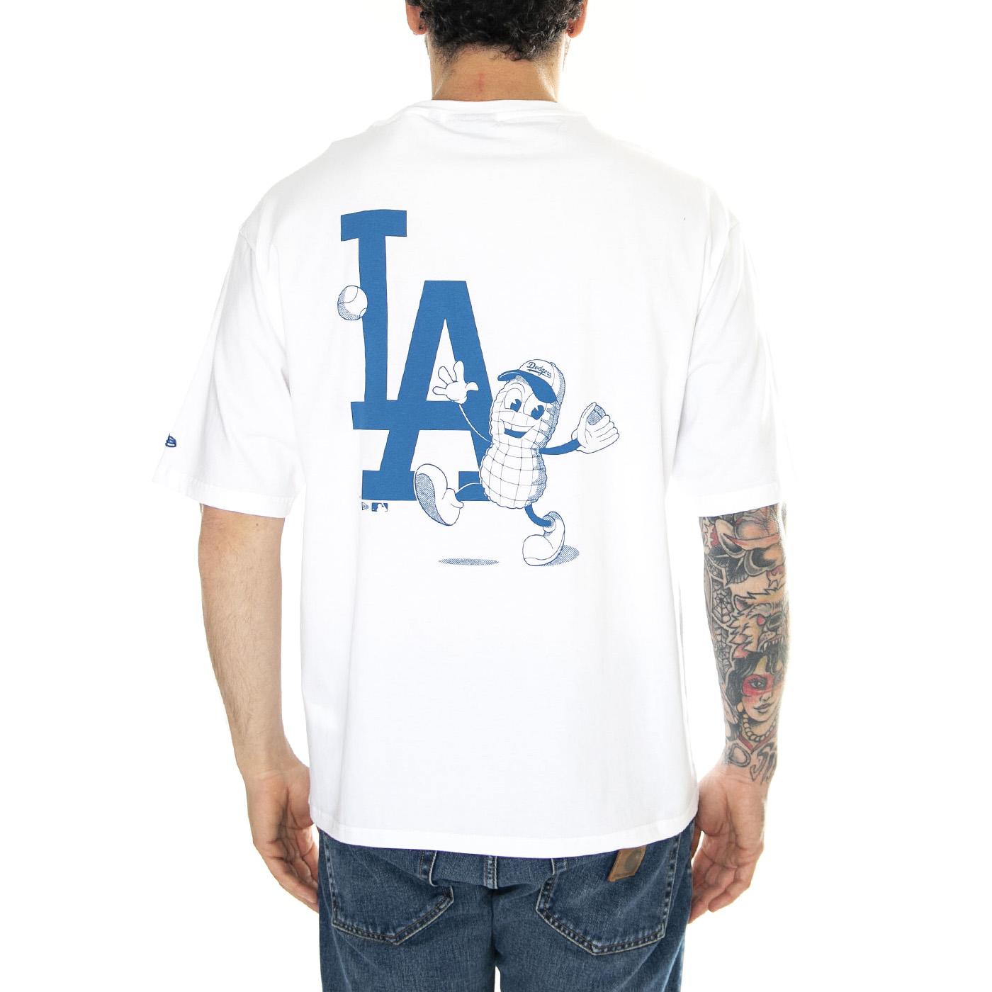 MLB Food Graphic OS Tee Los Angeles Dodgers White / Navy - Maglietta Girocollo Uomo Bianca 60435534  NEW ERA 
