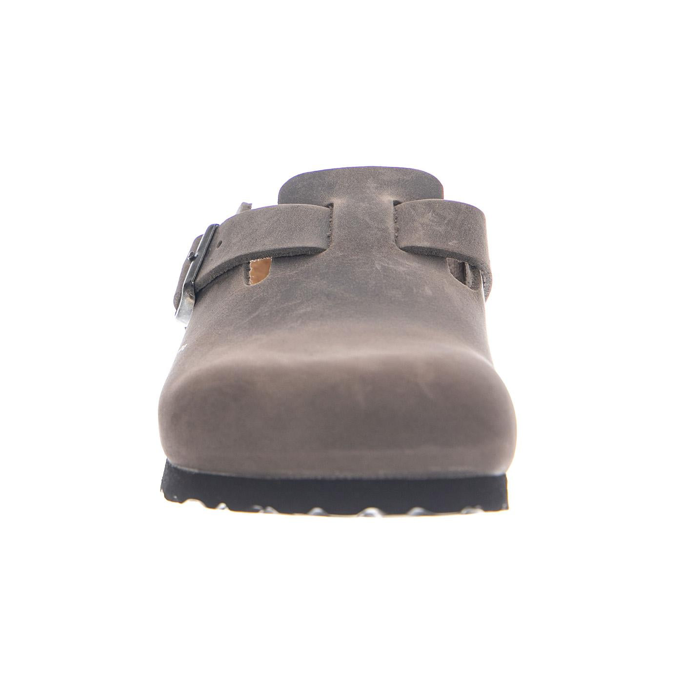 BOSTON SFB OILED LEATHER NARROW FIT IRON - Ciabatte Uomo / Donna Grigie 1013256 IRN BIRKENSTOCK 