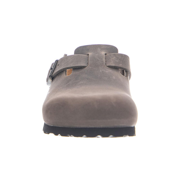 BOSTON SFB OILED LEATHER NARROW FIT IRON - Ciabatte Uomo / Donna Grigie 1013256 IRN BIRKENSTOCK 