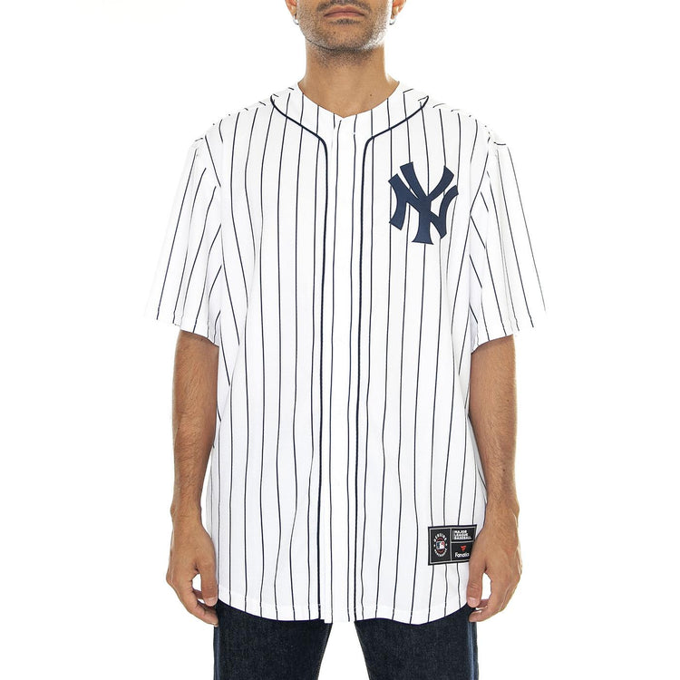 New York Yenkees MLB Core Foundation Top White / Navy - Camicia Maniche Corte Uomo Bianca / Blu 007N-071R-NK-0IY  GENUINE 