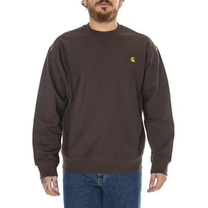 American Script Sweat Buckeye - Felpa Girocollo Uomo Marrone I025475.BVXX  CARHARTT WIP 
