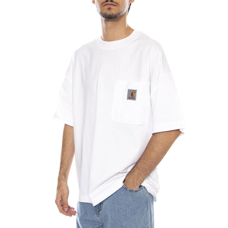 S/S Work Pocket T-Shirt White - Maglietta Girocollo Uomo Bianca I035523.02XX  CARHARTT WIP 